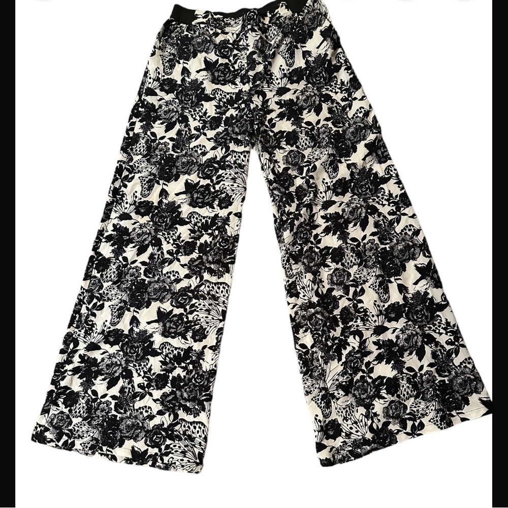 Wide leg pants elastic waist size large